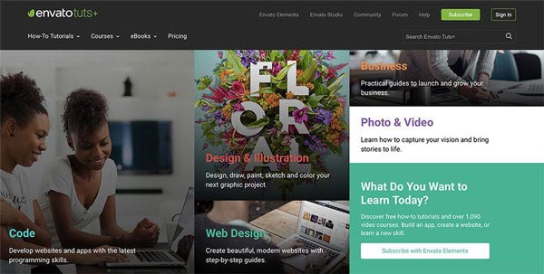 در وبسایت Tuts + & Envato Elements عضو شوید